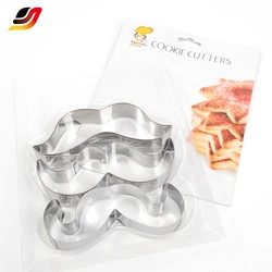 high quality kitchen DIY baking tools moustache Pastry Biscuit Fondant Stainless Steel 3pcs/set cookie cutter mold
