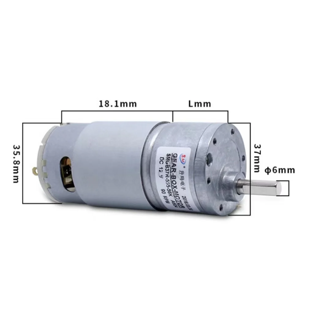 37-555 Micro DC Gear Motor 24V 90rpm Small Gear Reduction Motor Mechanical Monitoring Equipment Gearbox Motors