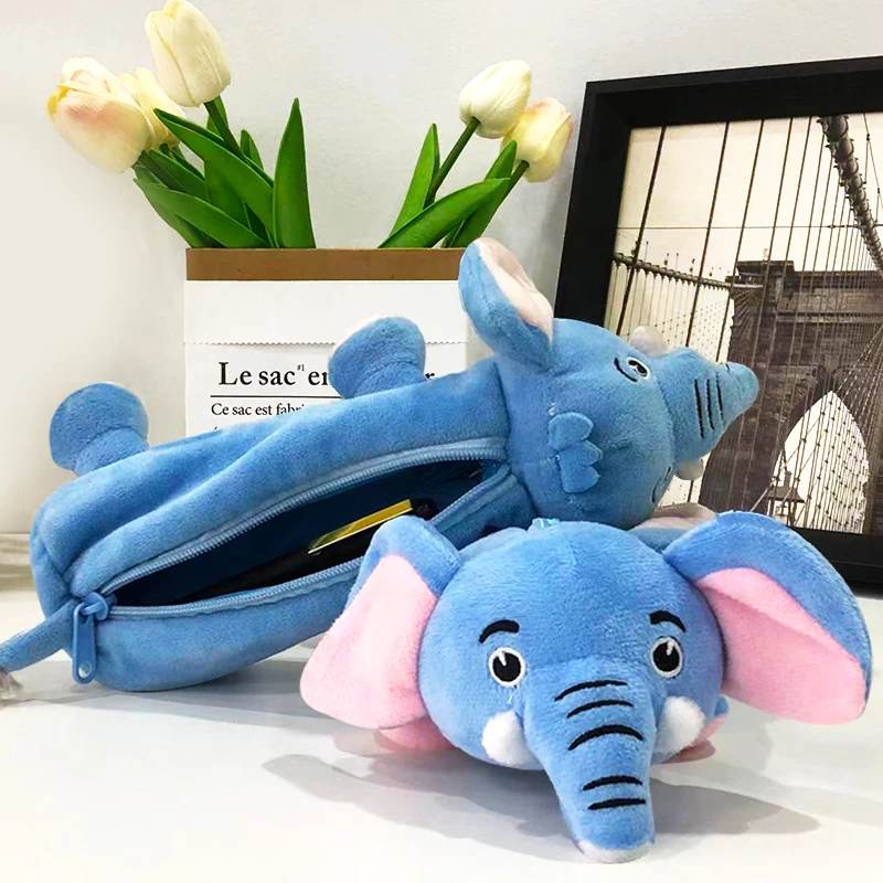 Wholesale custom your logo plush pencil case according to the picture design cartoon animal OEM pencil case