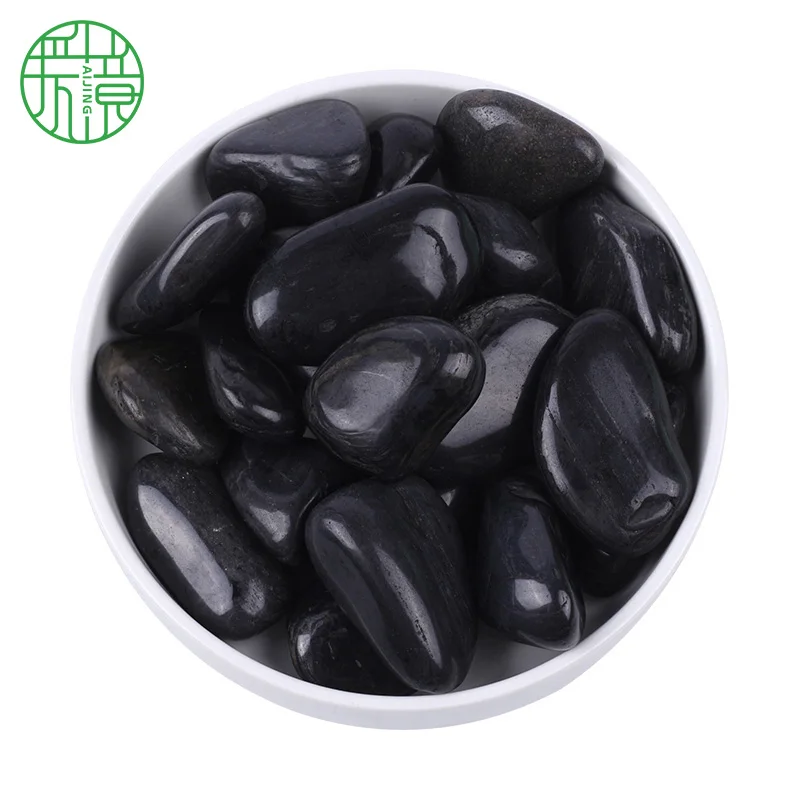 Latest top grade natural garden black pebble stone big mexican beach pebbles