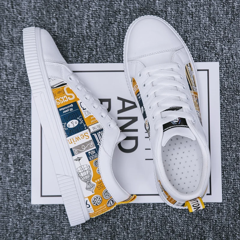  Лидер продаж модная повседневная мужская обувь кроссовки дешевая с принтом