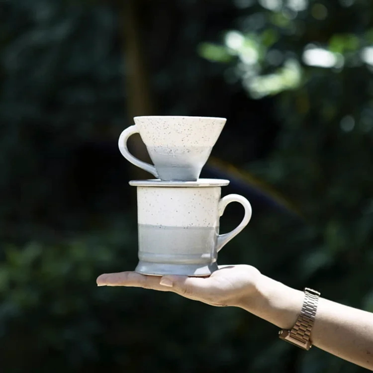 Wholesale european style home goods drinkware custom ceramic coffee dripper with mug