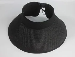 Promotional Fashionable Ladies Chapeau Femme Summer Brown Natural Straw Sun Visor Hat