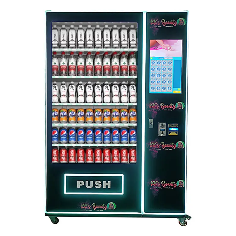 Wholesale automatic food vending machines large capacity machine 21.5 inch touch screen spring vending machine for sale
