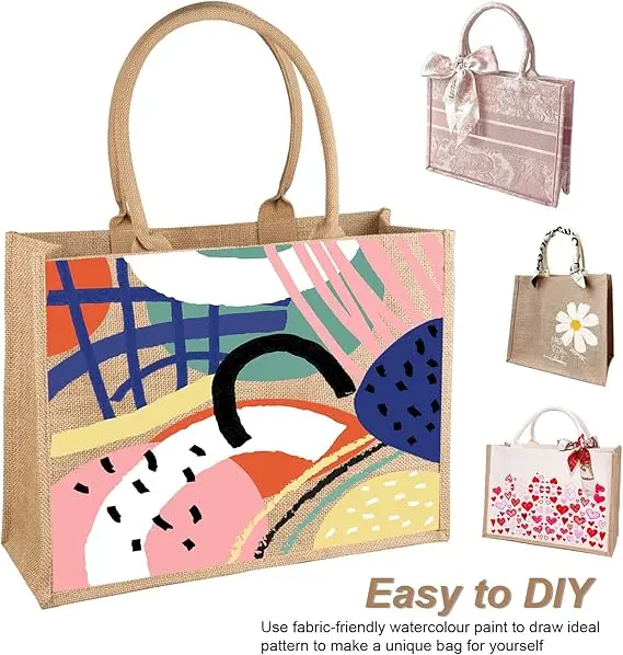 Custom Logo Shopping Picnic Tourism Beach Waterproof Women Large Capacity Canvas Tote Brand Jute Bag