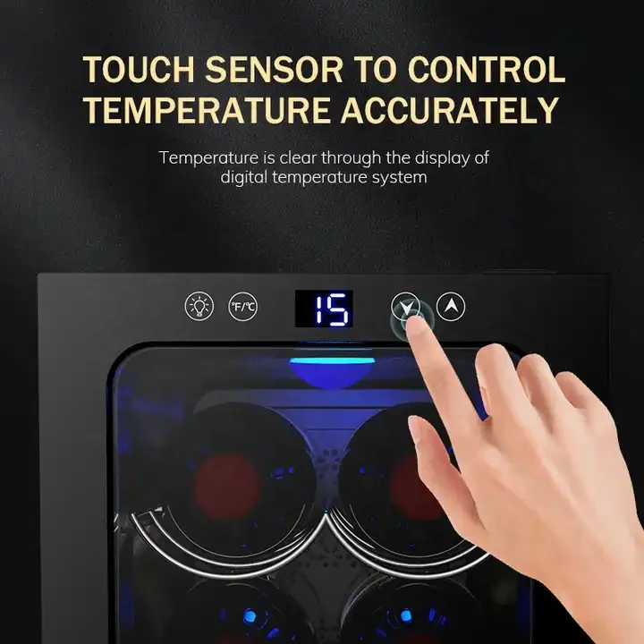 Compact 16L LED Display Electric Wine Cooler Portable 6-Bottle Fridge for Home Hotel Car Outdoor Use New Condition