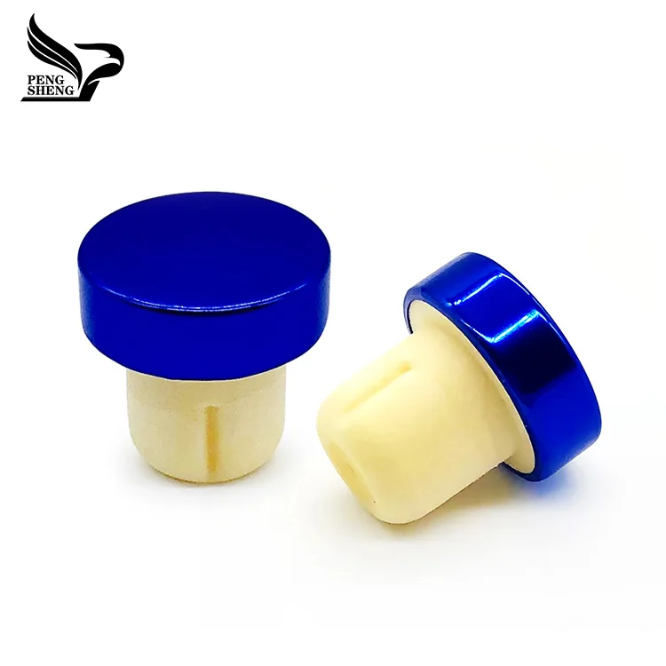 Glass bottle Aluminum cap T sharp cork stopper whiskey bottle cap