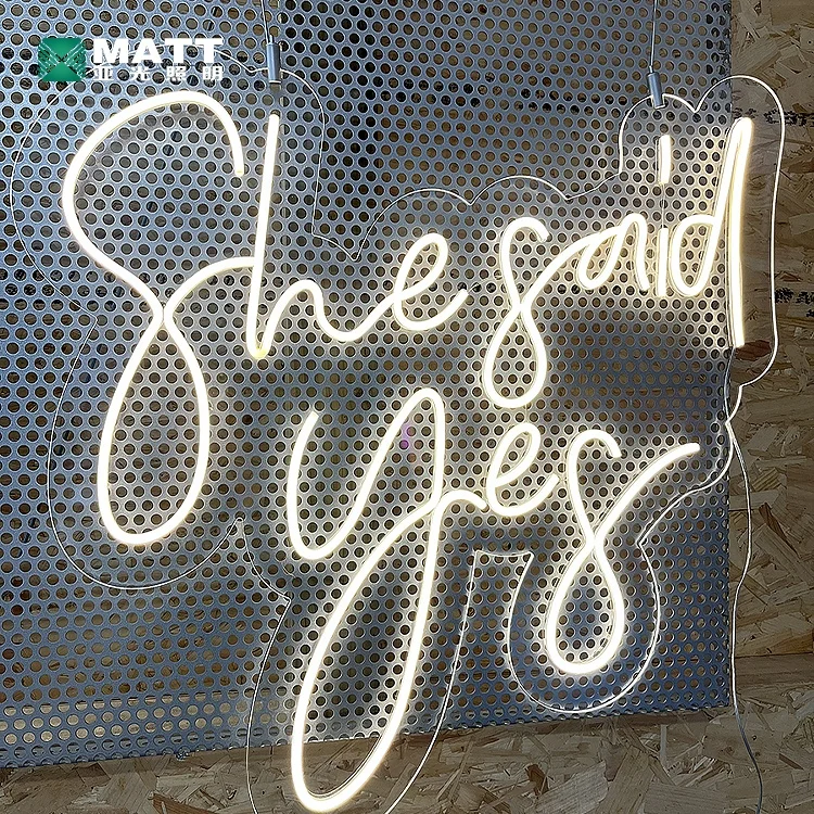 Custom Wedding Neon Sign She Said Yes Led Letters Neon Lights Outdoor Sign for Wall Window Hanging Party Events Wedding Decor