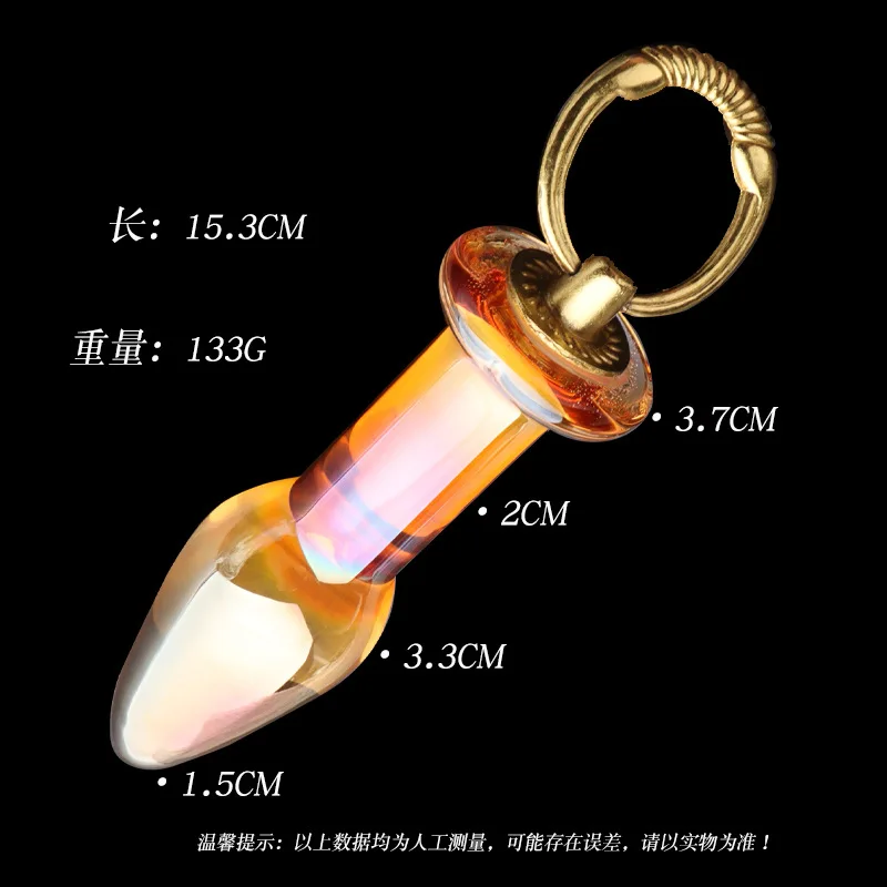 Wholesale crystal glass dildo pyrex anal bead plug sex toys for women