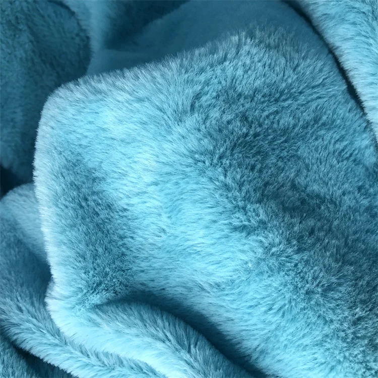 Environmental protection thickened plush imitation rabbit hair soft warm blanket fabric suitable for scarf clothing fabric