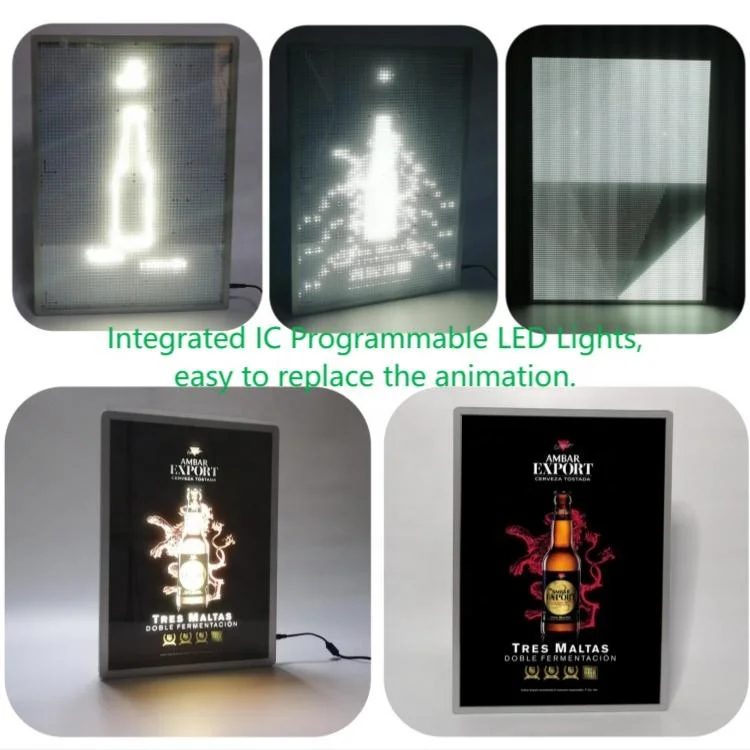 Hot Sales and Beneficial Integrated IC Programmable LED Lights Easy to Change Animation Attractive Dynamic Advertising Light Box