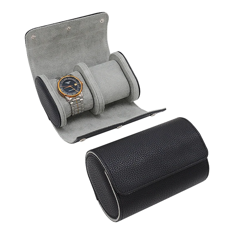 Luxury 1 2 3 Slot Gift Packaging Pu Leather Custom Wholesale Snap Fastener Watch Display Box