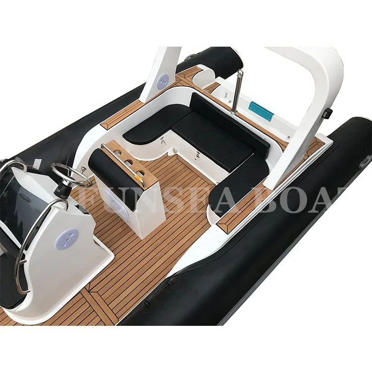 CE Certificate black color 7.6m 25ft rigid inflatable boats for 10 people in hot sale