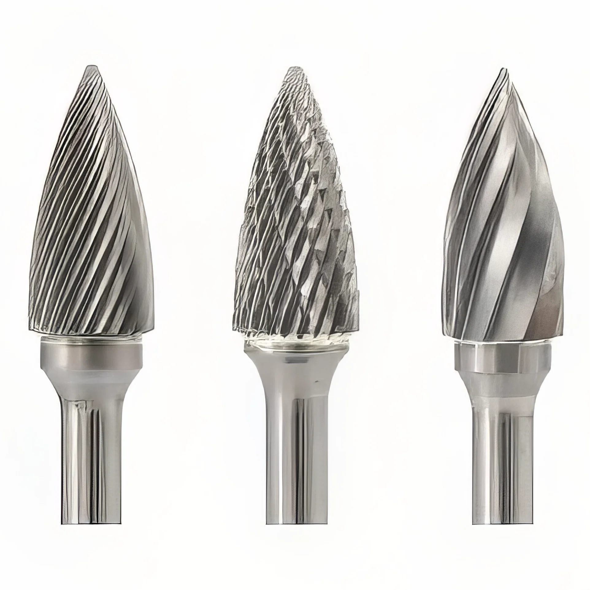 SG-5 Tungsten Carbide Burr Rotary File Pointed Tree Shape Double Cut with 1/4'Shank for Die Grinder Drill Bit