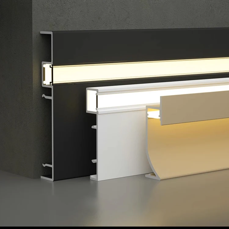 FOSHAN factory LED Illuminated Aluminum Skirting Board to modernize your interiors