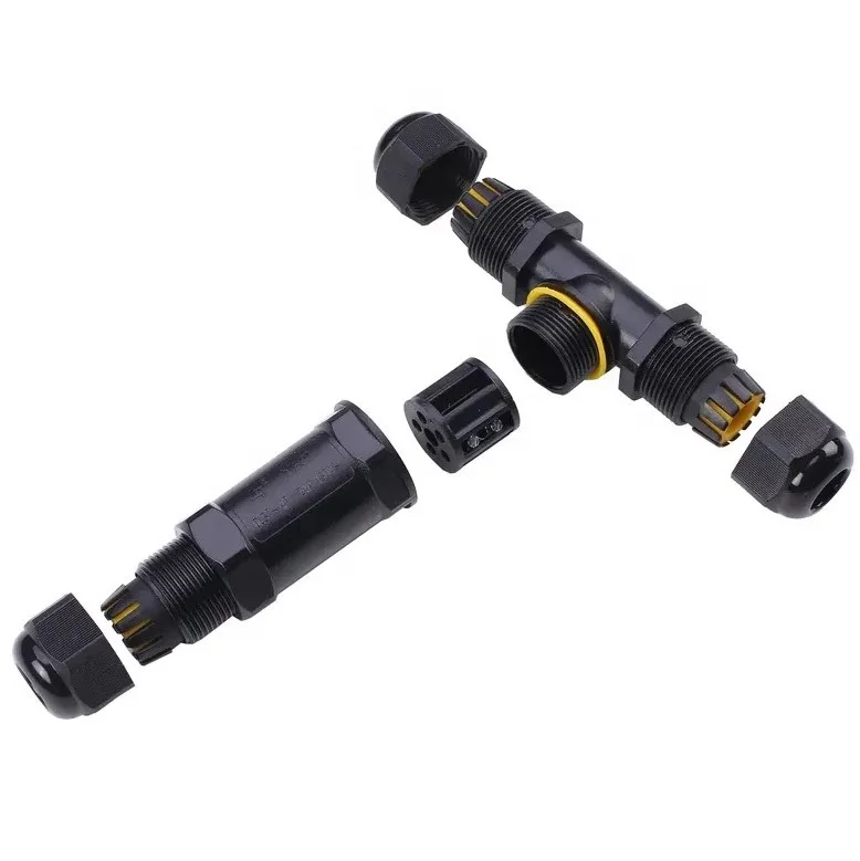 New T-type 2-5 core waterproof connector IP68 three-way waterproof connector lighting cable connector