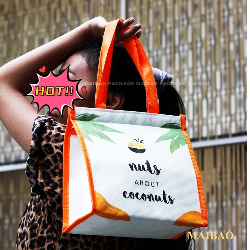 Hot Milk Tea & Ice Cream Catering Cooler Bag Disposable Insulated Aluminum Foil Tote Outdoor Distribution Industrial Use-food