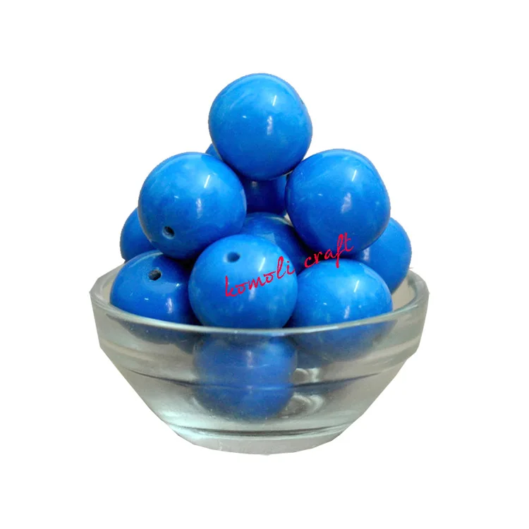 Chunky handmade blue craft resin bead custom