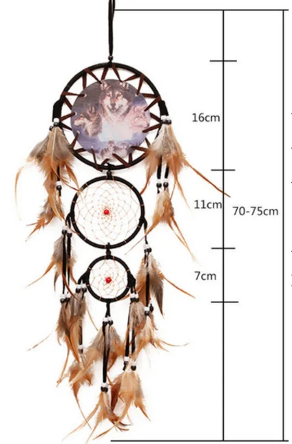 Large Wholesale Handmade Boho Hanging Feather Dream Catcher for Car Home Room Door Wall Art Party Decor Ornament  Craft DIY Kit