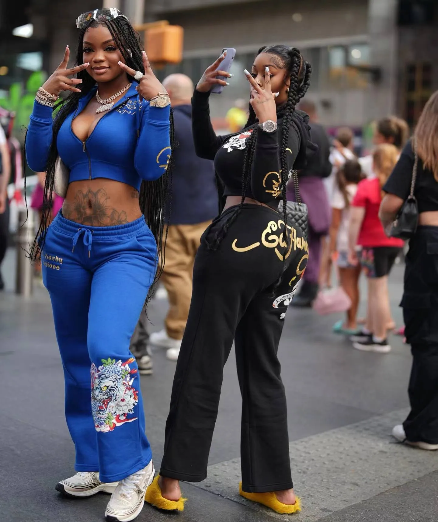 Casual Sporty Women Tracksuit 2 Piece Set Zip Hooded Crop Tops+Leggings Graphic Matching Streetwear Suit