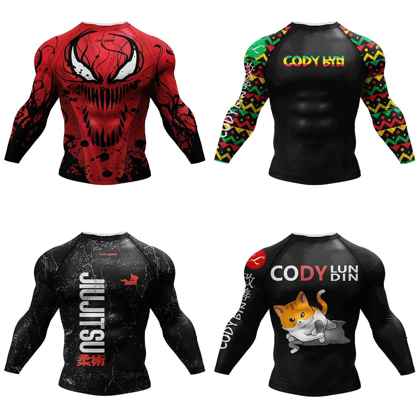 High Quality Wholesale Full Sleeve Sublimation T Shirt BJJ Rash Guard Fitness Men MMA Clothing