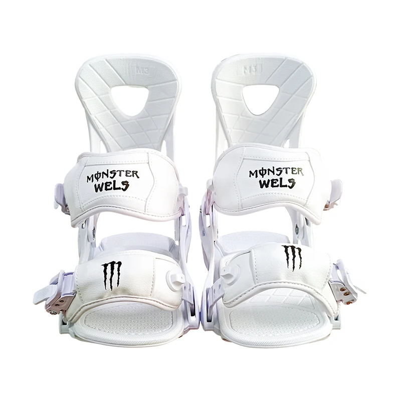 Versatile Black and White All-Mountain Snowboard Binding  Ideal for Adults, Multiple Models