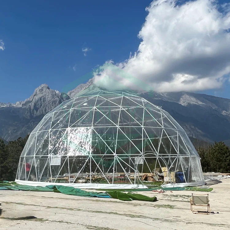 New Design 11m 15m Transparent Igloo Prefab Dome House Resort Restaurant Exhibition Event Dome Tents PVC Tent Factory