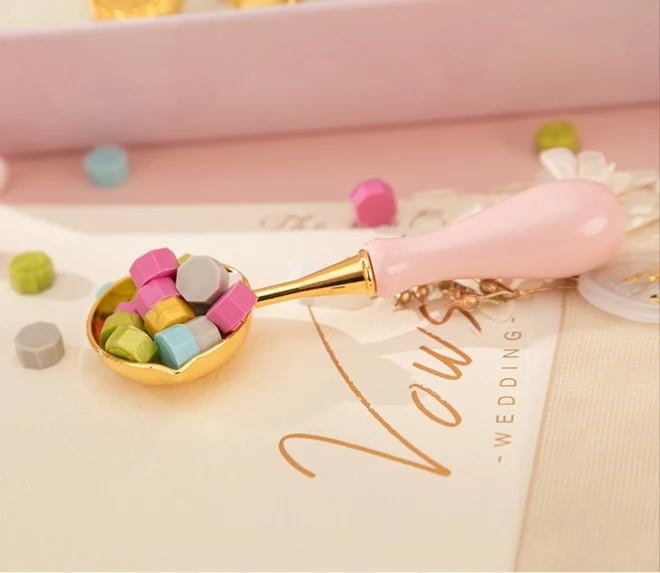 Gift Box Variety Of Stamp Heads  Many Colors Stamp Kit Contains Spoon Wax Bead Candle Wax Seal Set