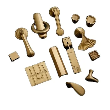 New Chinese style brass ring handle solid wood mahogany cabinet door wardrobe cabinet bedside table drawer single hole handle