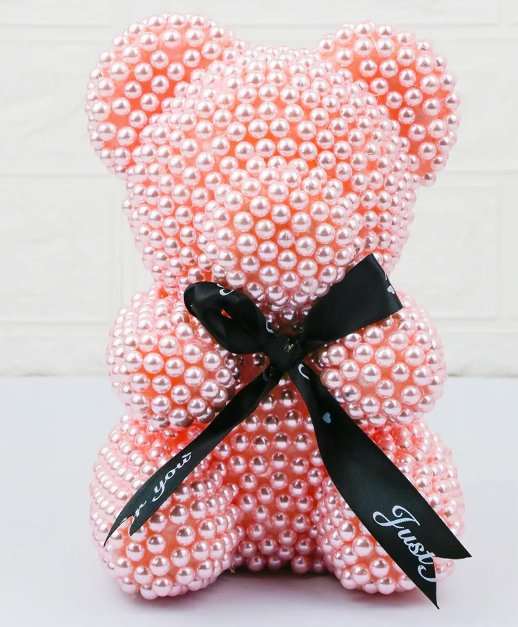 2021 The factory wholesale hot sale pearl bear rose pearl teddy bear for Christmas