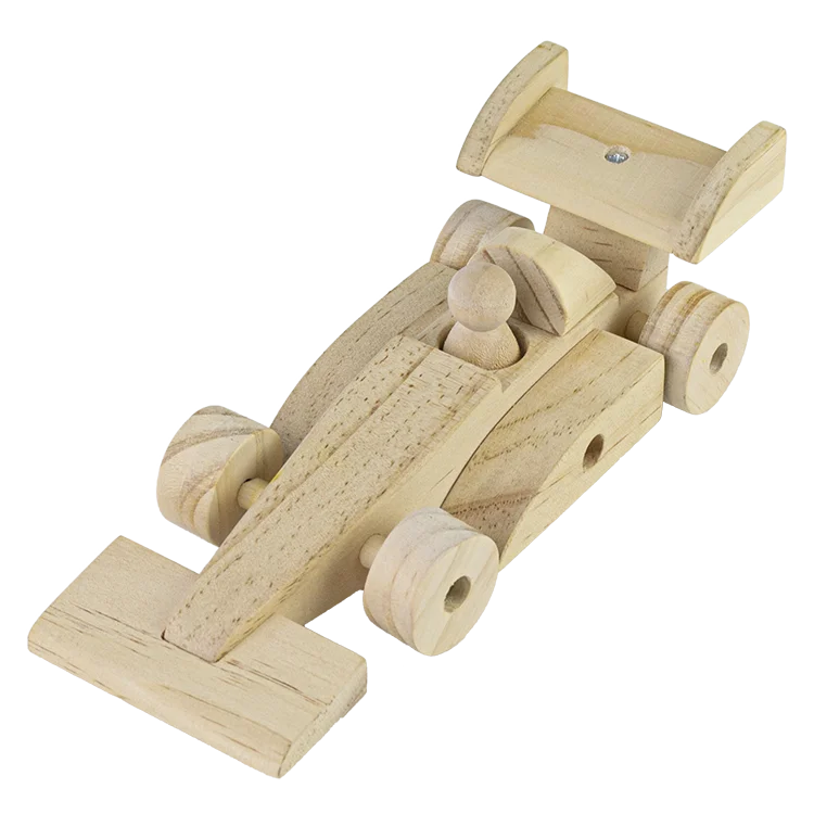 Wooden diy kids build painting toy F1 Racing Car