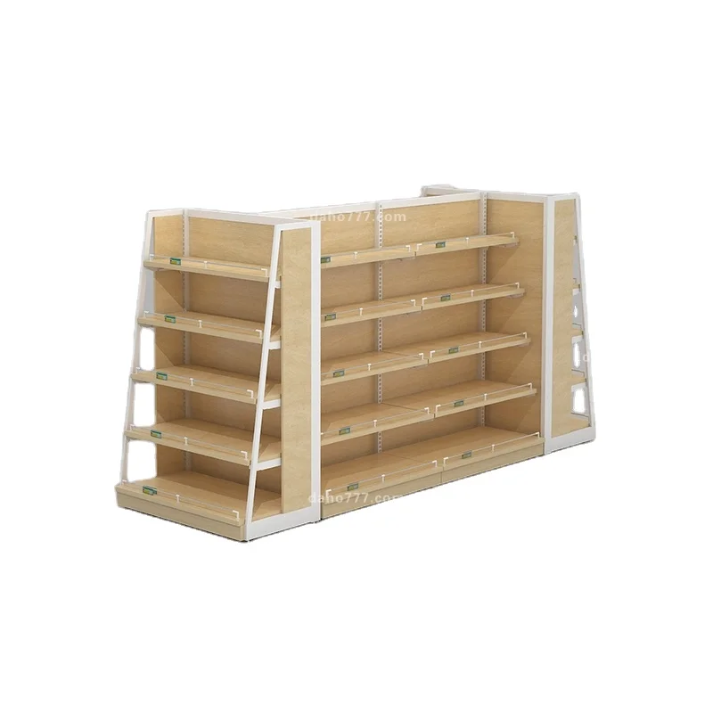Modern Design Gondola Shelving Supermarket Grocery Shop Display Rack Double -Side Duty Customized Store Display Stand
