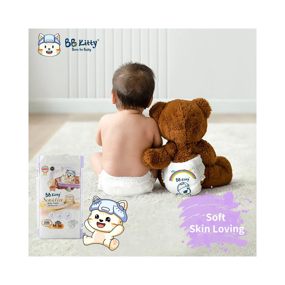 BB Kitty Sensitive Daipers Baby Diaper Suppliers Couche Bb Soft Kids Care Babi Diaper Cotton Wholesale