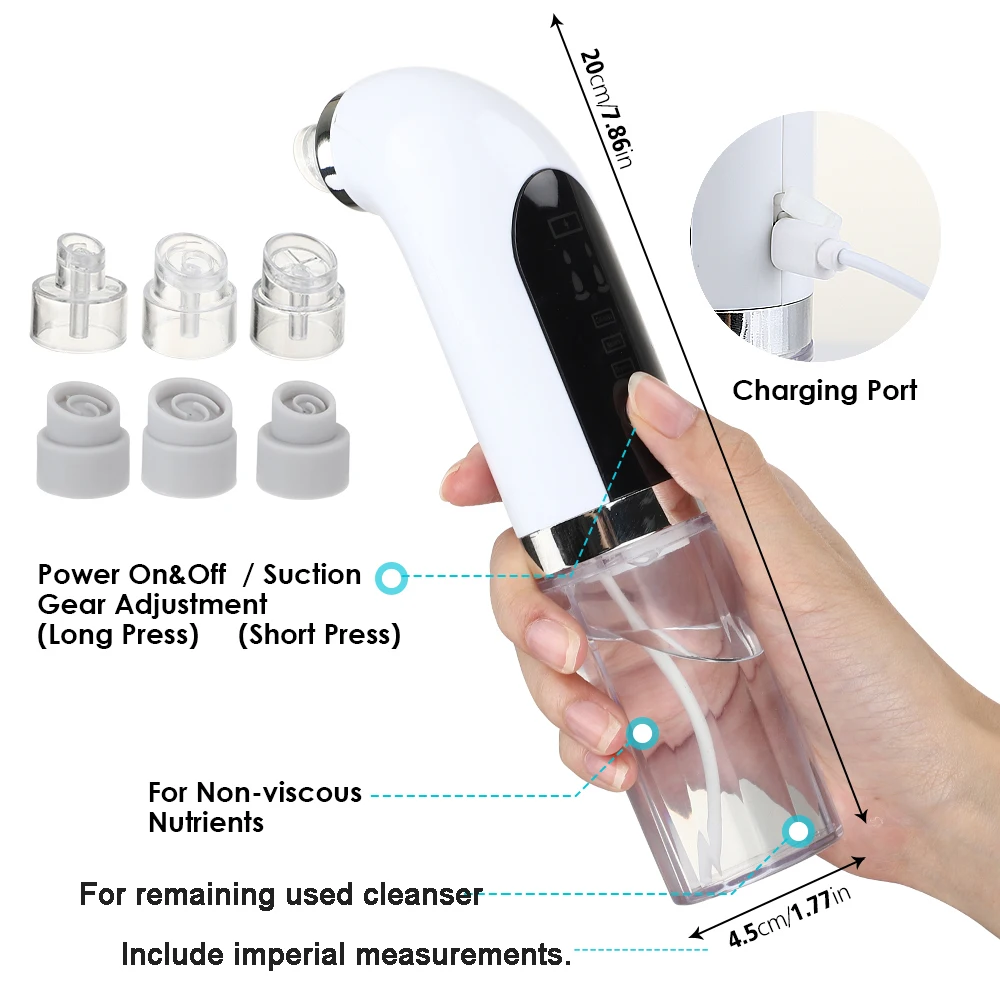 SWIDA Beauty Electric Micro Bubble Water Cycle Vacuum Blackhead Remover Pore Cleaner for Acne Pimple Pore Treatment