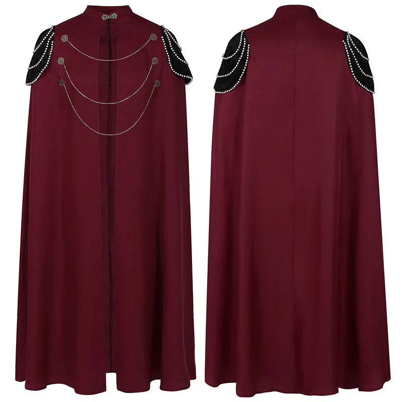 New Medieval Women Men Vintage Gothic Hooded Cloak Coat Halloween Vampire Devil Wizard Cape Robe Gown Party Cosplay Costume