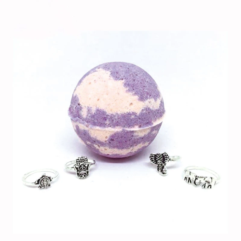 Hot sale vegan bath bombs sterling silver ring bubble and bubble bath single with blister perfect for bubble and spa bath