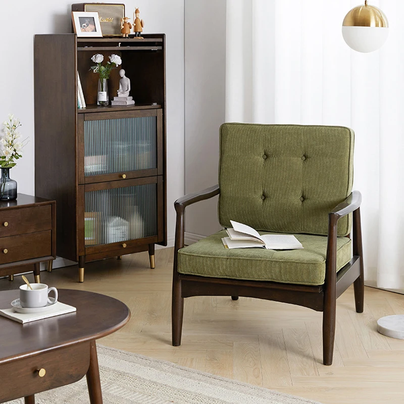 Xingsheng Solid wood single sofa chair household living room bedroom leisure chair