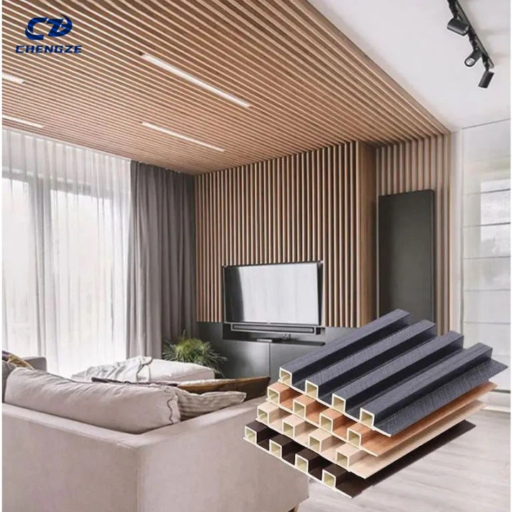 Interior Decoration PVC Fluted Wall Panel Paneles De WPC Board