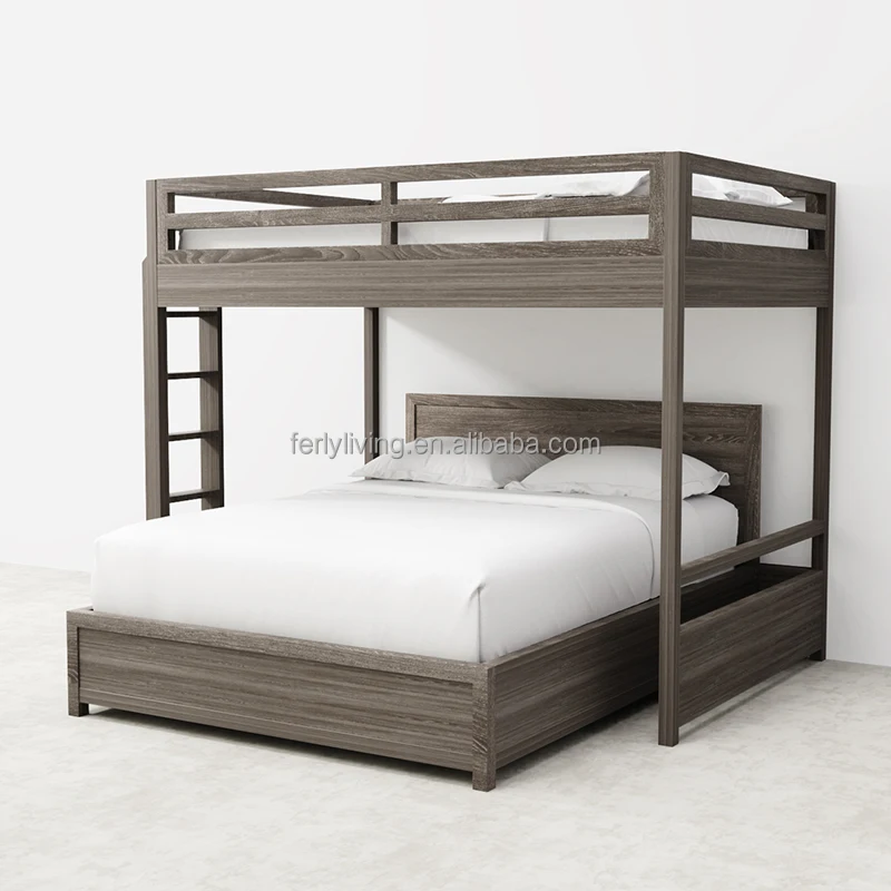 FERLY Latest Bedroom Double Bed Design Furniture Set Bed Modern Upper And Lower Berths Loft Queen Platform Bed
