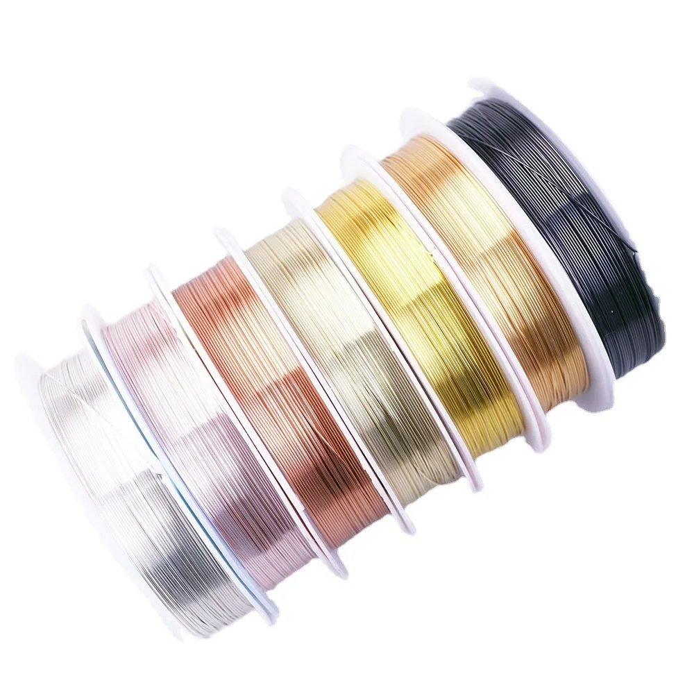 0.2/0.3/0.4/0.5/0.6/0.8/1mm Gold Silver White K Beading Cord Preserving Copper Wire Bracelet Necklace Jewelry Making Earrings