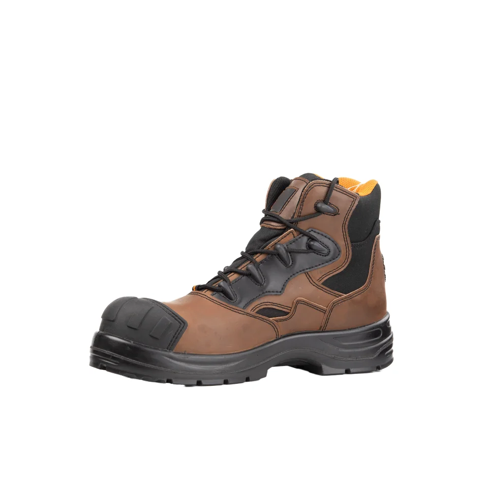 Top Quality Leather Safety Boots with Fibre Resin & Steel Toe Waterproof Antistatic Reinforced Midsole for Foot Protection