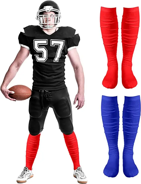 Non Slip Men Football Socks Extra Long Soccer Over Knee Athletic Compression Football Scrunch Socks
