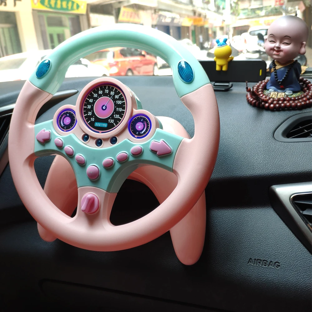 Kids Simulation Steering Wheel Toy Electric Educational Toy Simulated Driving Wheel Toy with Light and Music