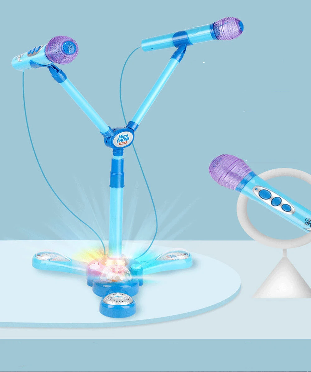 Kids Karaoke Instruments Musical Toys with Adjustable Stand and Microphone Birthday Gifts for Boys Girls