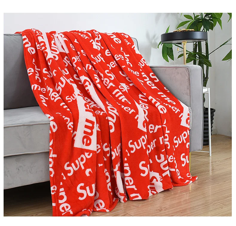 AZO Free Soft Print Knitted Thick Microfiber Fleece Throw Blanket