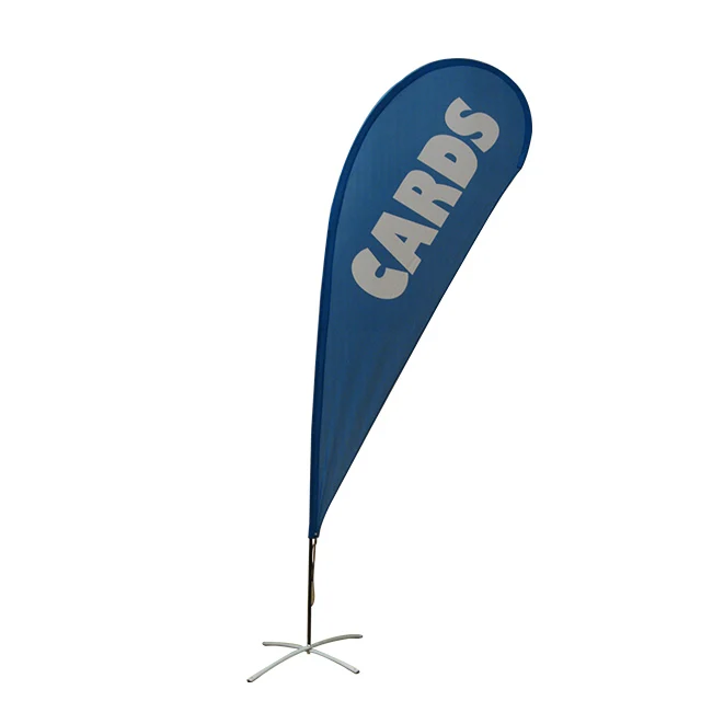 Tear Drop Feather Knife Beach Banner Flag With Stand Fiberglass Pole Aluminum Flagpole Tube
