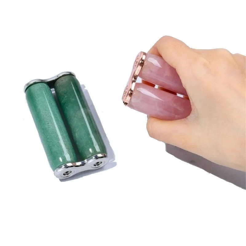 Custom Logo Jade Stone Stress Relief Tool Natural Crystal Hand Rehabilitation Finger Strength Flexibility Exercise Massager