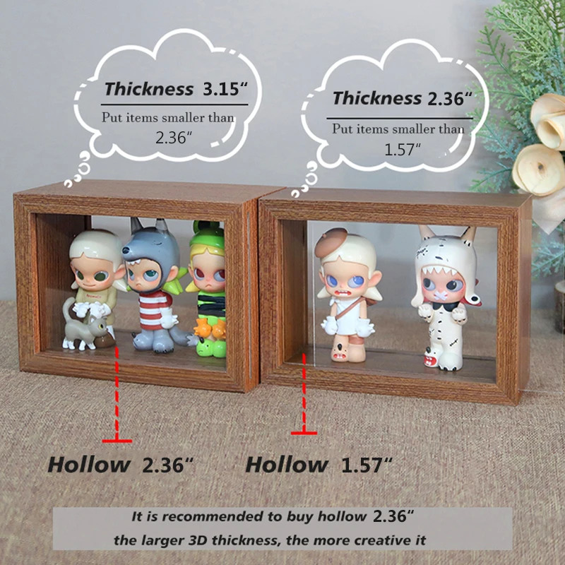 4cm hollow transparent picture frame double-sided glass display booth doll blind box picture frame desktop decoration