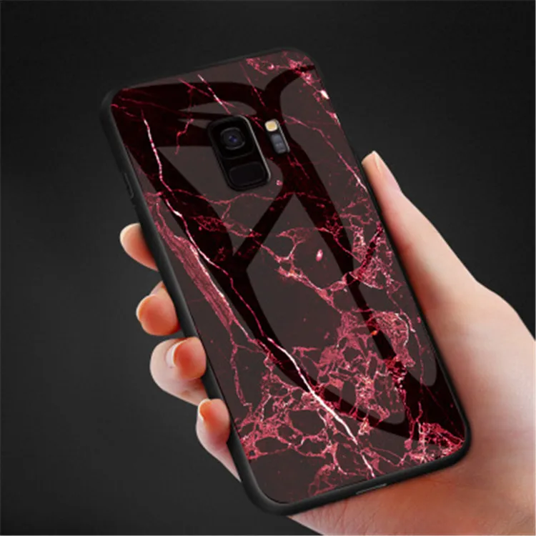 Tempered Glass Phone Case For Samsung Galaxy S8 S9 S10 Plus A20 A40 A70 A50 M10 M20 A20E J8 2018 Marble Cover Silicone TPU Case