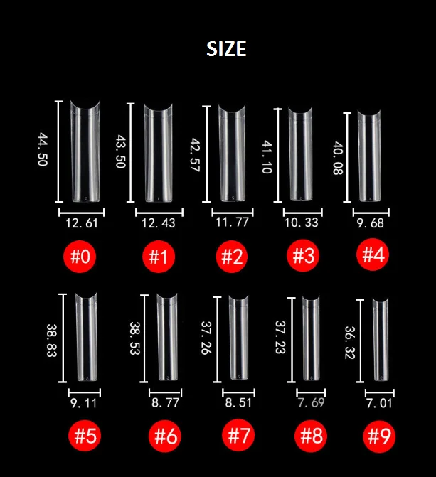 xxl tapered square straight half cover nail tips 500pcs flat no c curve tips for acrylic nails soft gel nail extension tips